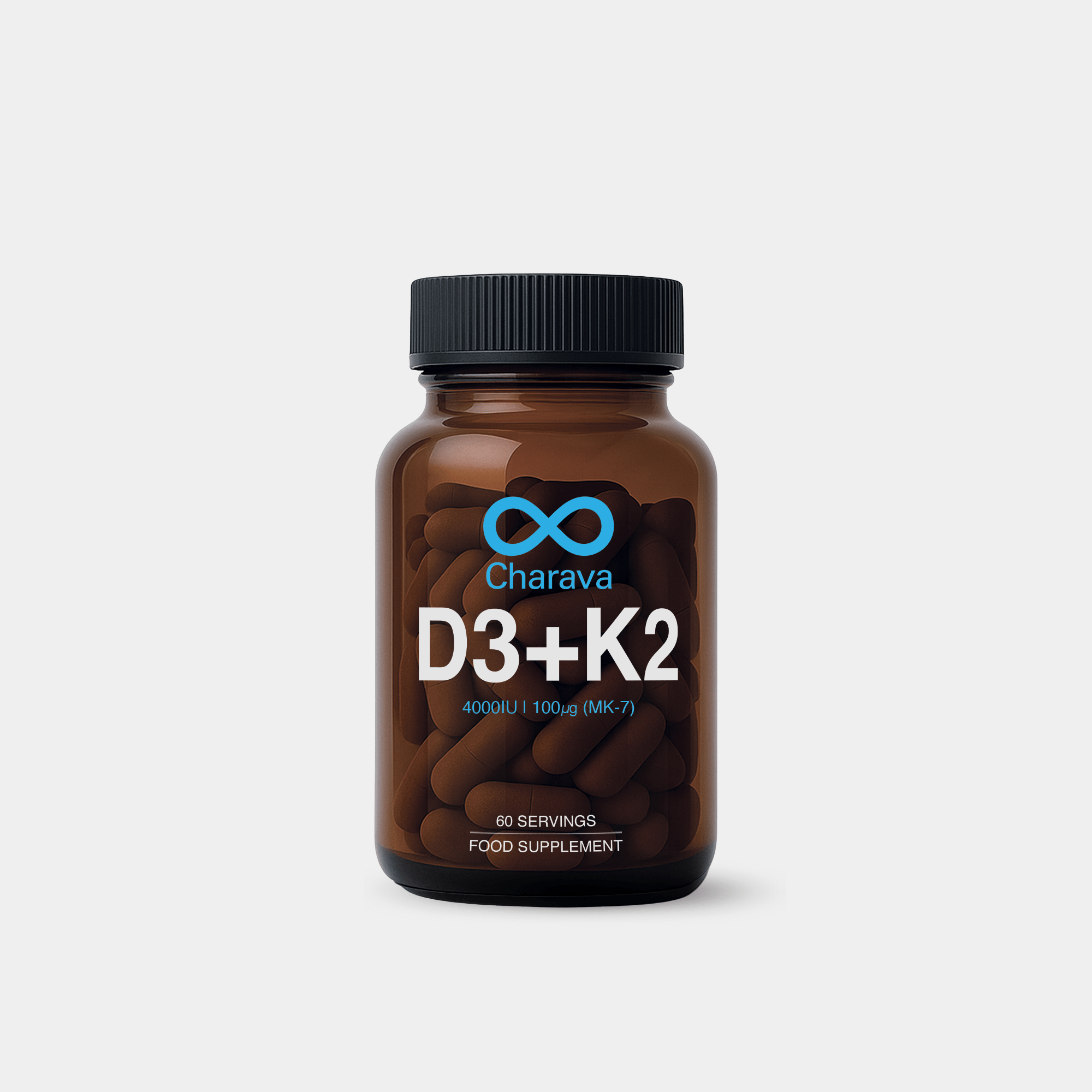 Charava Vitamin D3 (4000IU) + K2 (MK-7)